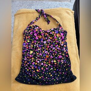 Anne Cole Pink and Black Floral Swimsuit